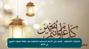 الإجازات المتبقية.. تعرف على الأيام الرسمية المتبقية بعد عطلة المولد النبوي في 2025